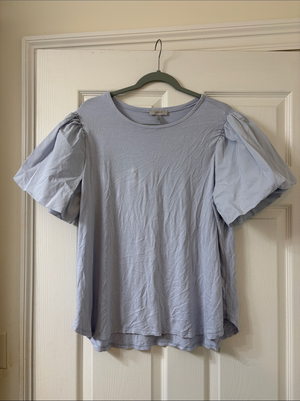 Cupio Light Blue Puff Sleeve Tee